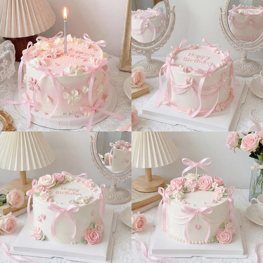 30 Pack Bow Cake Toppers Pink Ribbon Bows for Cake Back to School Decor (30 Count)