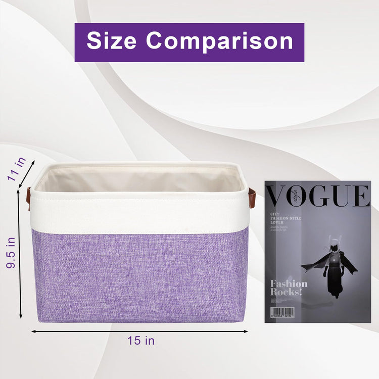 Storage Bins Large Fabric Storage Baskets for Shelves 3 Pack (3 Count)
