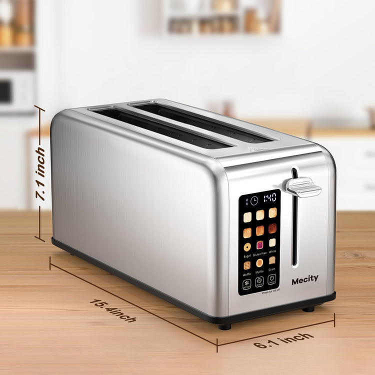 4 Slice Toaster Touch Screen 1.5" Long Slot