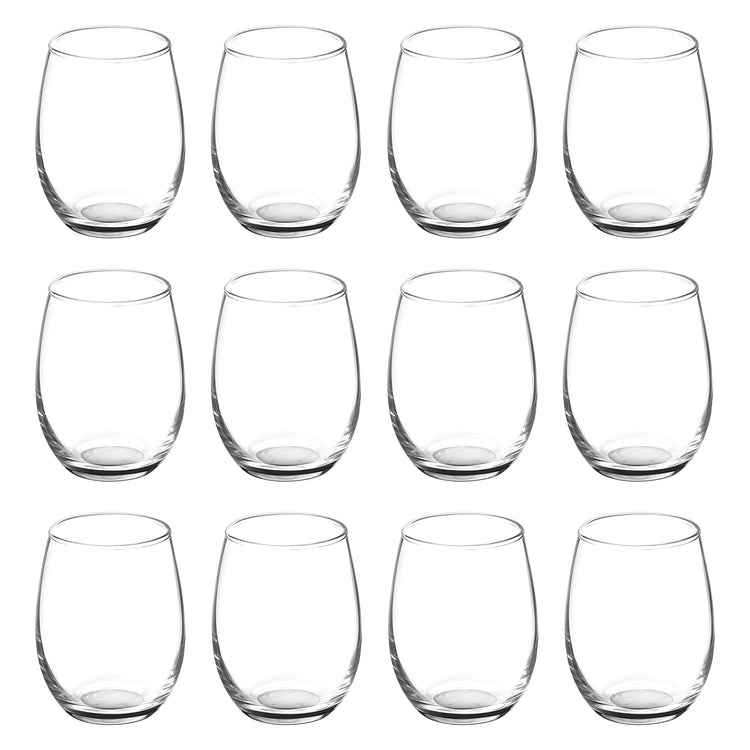 Stemless Wine Glasses by ARC 5.5 oz. Set of 12 (12 Count)