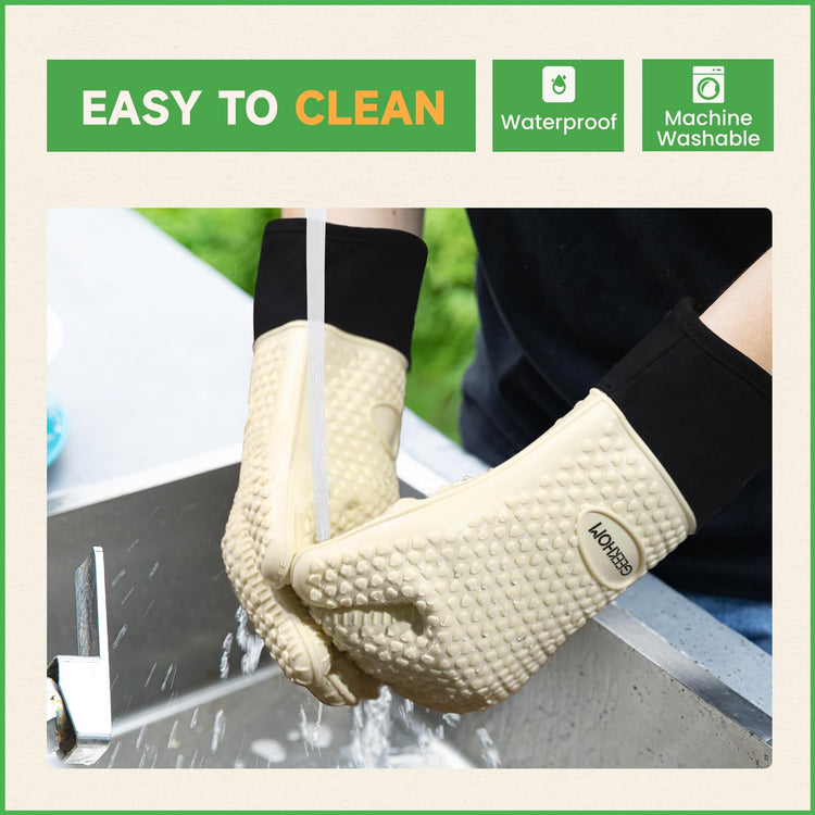 BBQ Gloves Heat Resistant Oven Mitts (2 Count)