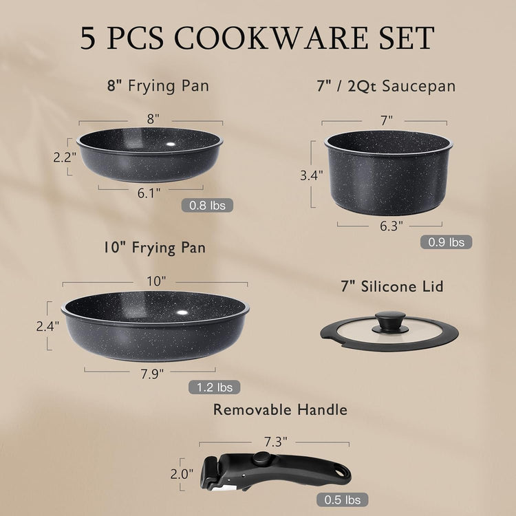 Ceramic Pots and Pans Set Non Stick