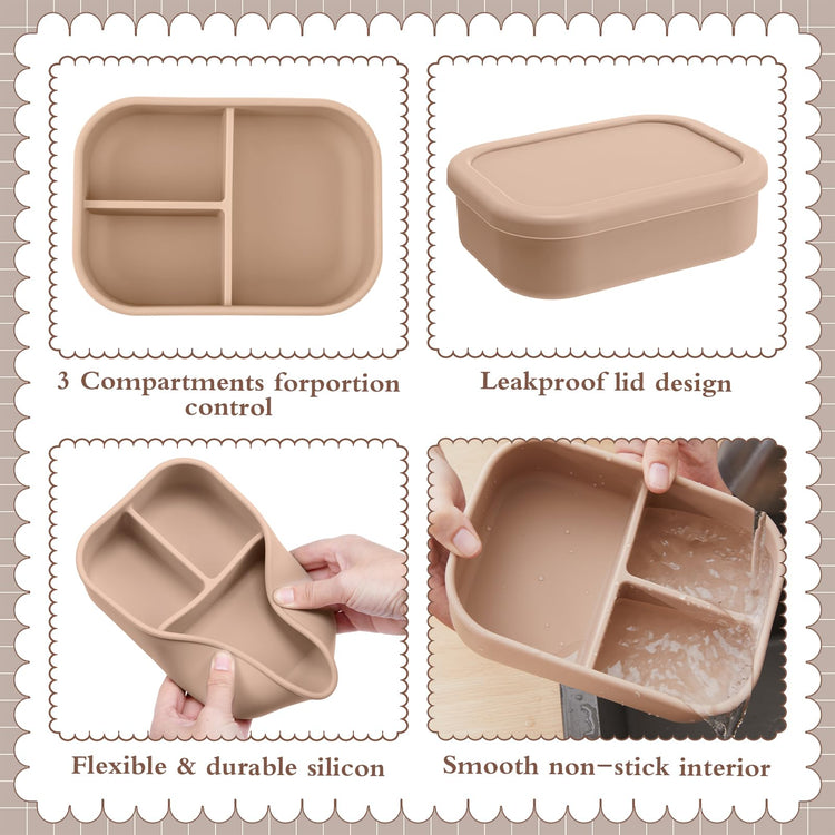 4 Pcs Silicone Bento Box (4 Count)