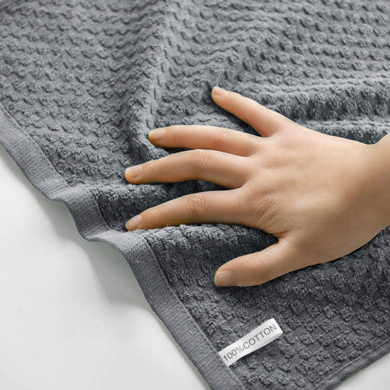 Artoid Mode Ring Spun Cotton Grey Dishcloth Kitchen Towels, 12x12 Inch Ultra Soft Absorbent Quick Drying Household Cleaning Kitchen Rags Set of 4 - Nestoria