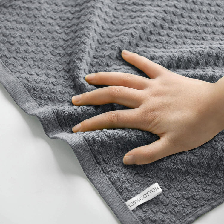 Artoid Mode Ring Spun Cotton Grey Dishcloth Kitchen Towels, 12x12 Inch Ultra Soft Absorbent Quick Drying Household Cleaning Kitchen Rags Set of 4 - Nestoria