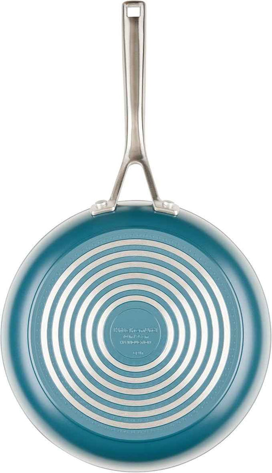 KitchenAid Hard Anodized Ceramic Induction Nonstick Pots and Pans Set with Saucepans, Frying Pans, Stockpot, and Lids, Dishwasher Safe, 9 Piece Cookware Set with Stainless Steel Handles - Agave Blue
