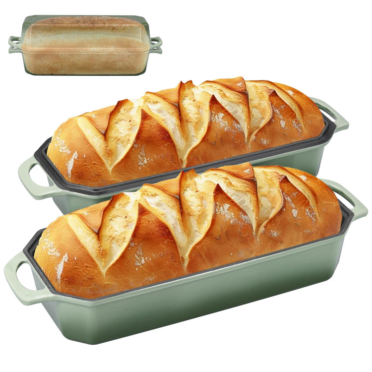 Bread Pan Cast Iron Loaf Pan with Lid Bread Loaf Pan 13x5 Inch Enameled Cast Iron Sourdough Bread Pan