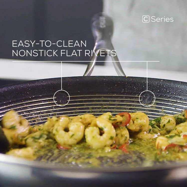 Clad Stainless Steel Cookware Pots and Pans and Utensil Set with Hybrid SteelShield and Nonstick Technology