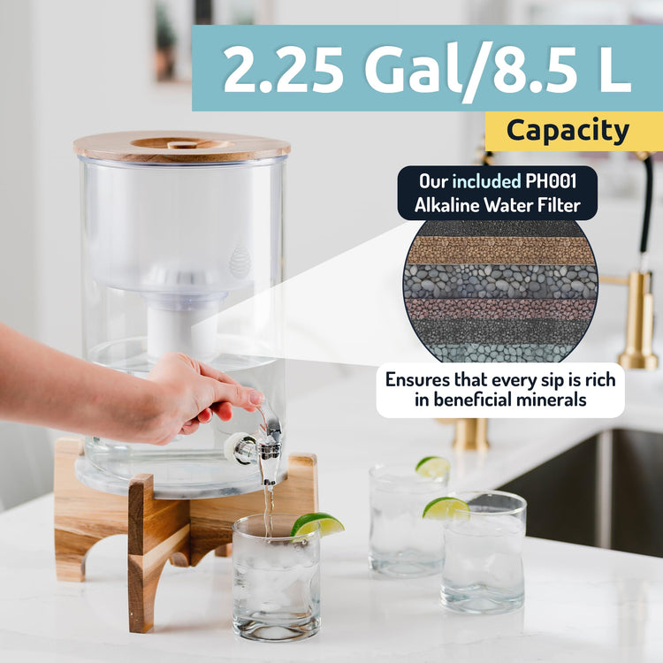 pH Recharge Glass Alkaline Water Filter Dispenser System (36 Count)