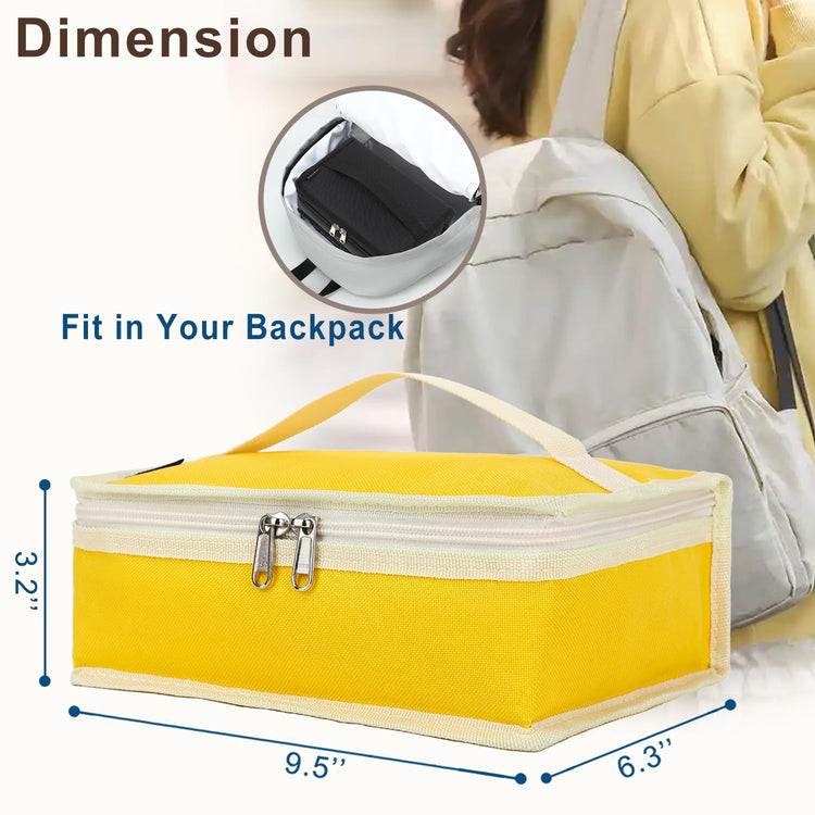 Small Insulated Lunch box Portable Soft Bag Mini Cooler Thermal Meal Tote Kit with Handle for Work & School