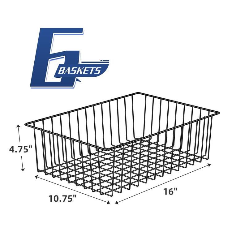 6 Pack Large Metal Wire Baskets for Storage (6 Count)