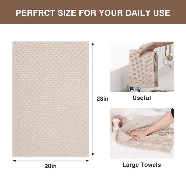 100% Cotton Oversized Waffle Weave Kitchen Towels 4 (4 Count)