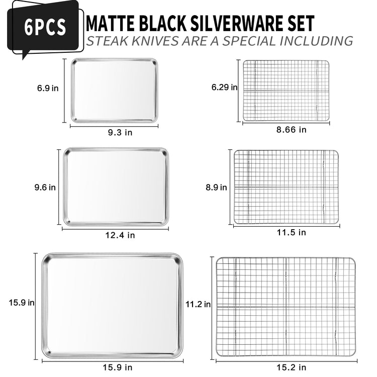 Baking Sheet with Wire Rack Set of 6