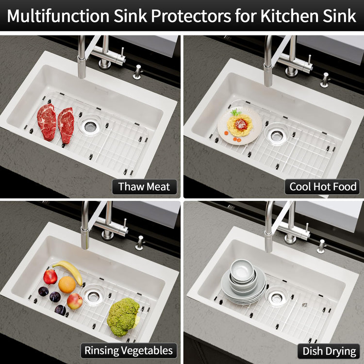 27.5'' x 13.5'' Stainless Steel Sink Protector with Sink Strainer