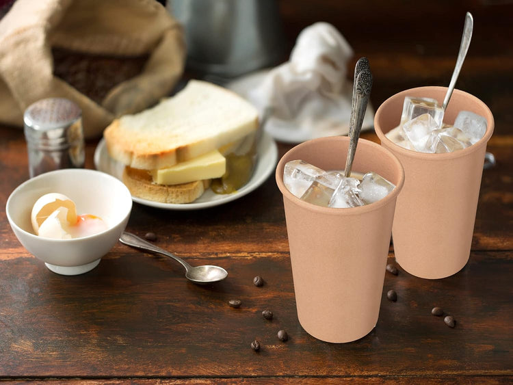 WANBAO 100 PCS 12 OZ Disposable Paper Cups, Coffee Cup, for Coffee Beverages and Cold Drinks.
