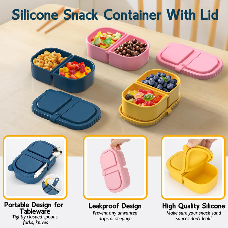 6 Pack Silicone Snack Containers with Lids