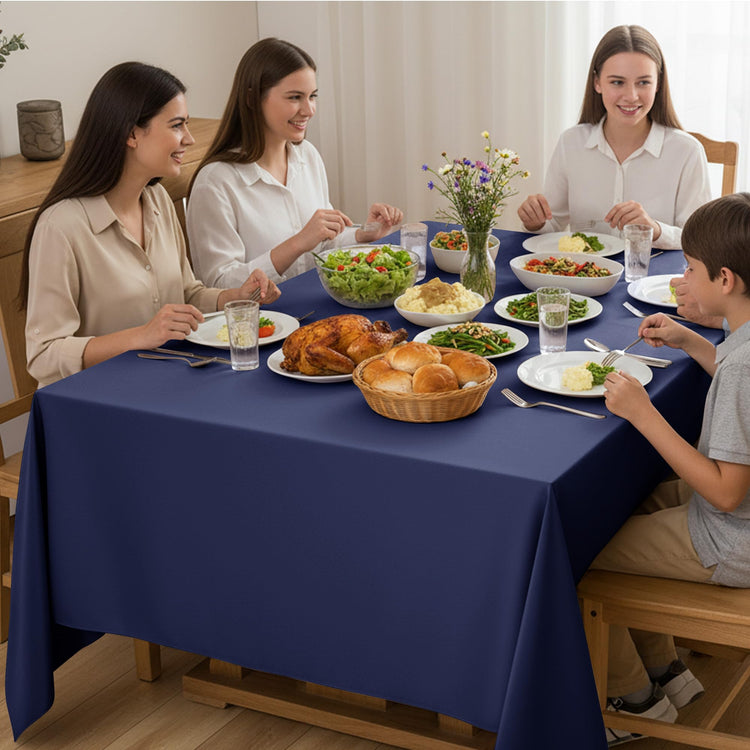 6 Pack Navy Blue Tablecloths for Square Tables