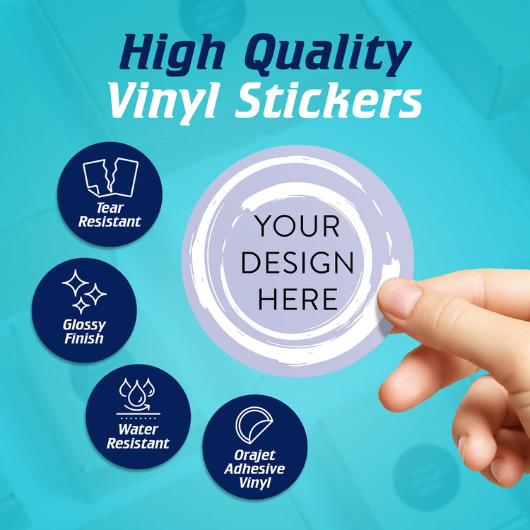 Custom Vinyl Stickers Your Image (100 Count)