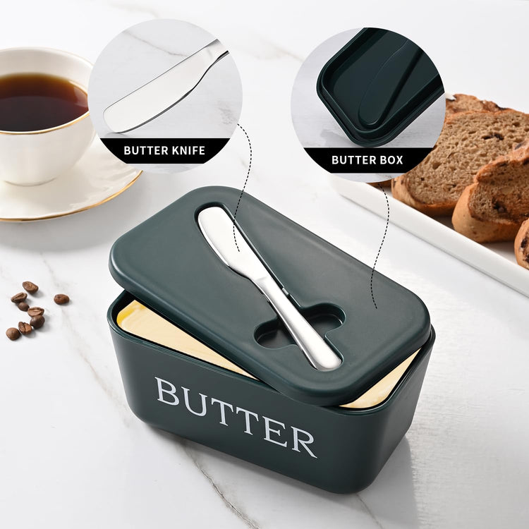 Large Butter Dish With Lid And Knife