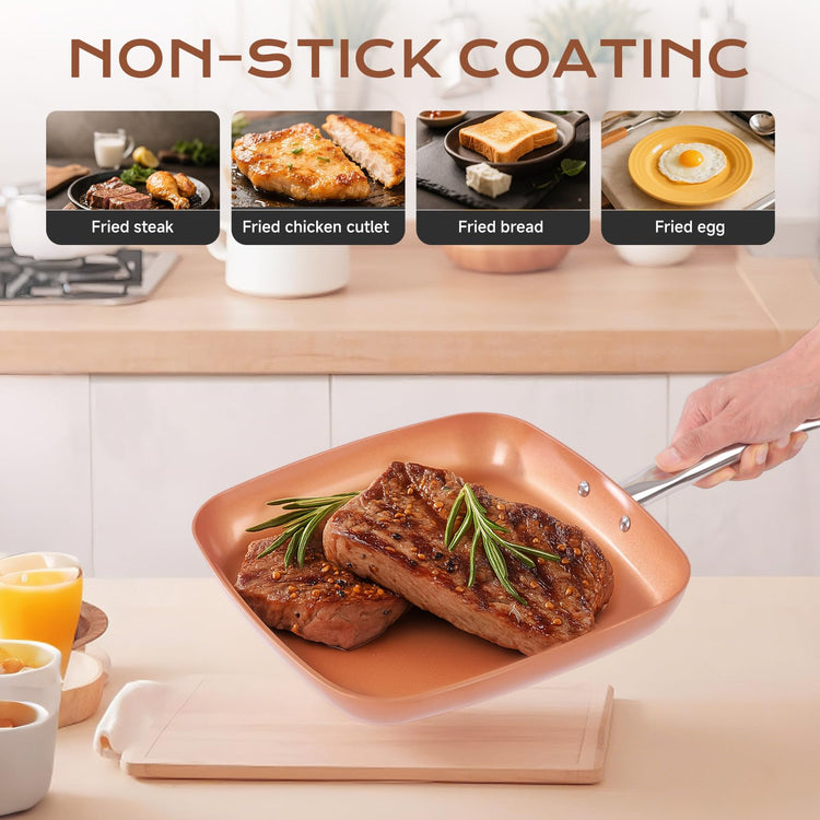 Non Stick Copper Square Frying Pan