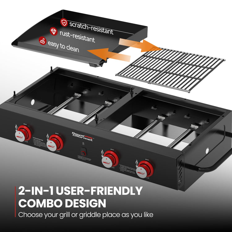 GD4002T 4 Burner Tailgater Grill and Griddle Combo