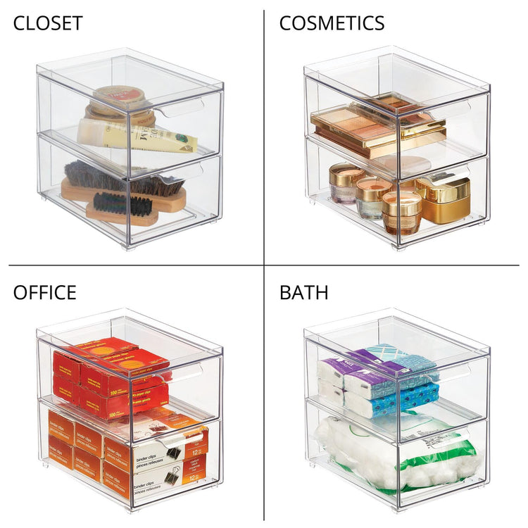 Stackable Storage Containers Box with 2 Pull