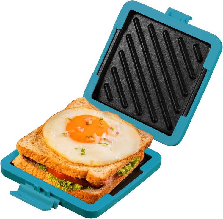 Toaster,Microwave Toaster, Sandwich Maker, Panini Maker, Dishwasher Safe,NO Electricity,Wireless,Time Saving,Fast,Toastie Safe in Microwave Oven(Blue, Microwave Sandwich Maker)