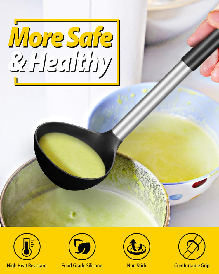 Silicone Ladle Spoon Kitchen Utensils (2 Count)