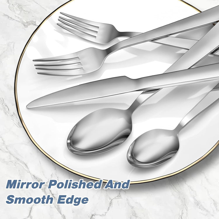 40 Piece Silverware Set For 8,Stainless Steel Flatware,Tableware Set Include Spoons/Forks/Knives,Yoehka Mirror Polished Cutlery/Utensil Set For Home Kitchen Restaurant Hotel,Dishwasher Safe