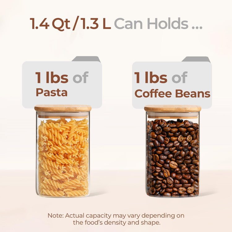 Glass Storage Containers wtih Lids 1.4 Qt (3 Count)