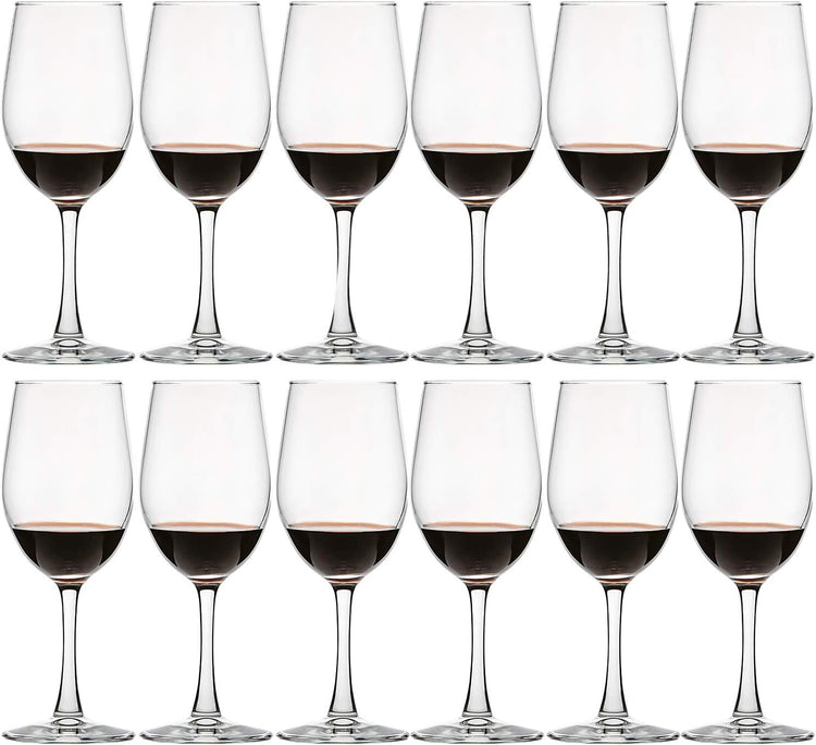 UMI UMIZILI 12 Ounce - Set of 12, Classic Durable Red/White Wine Glasses For Party