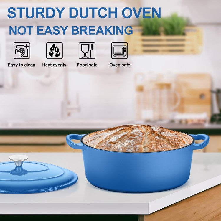 7QT Oval Dutch Oven Pot with Lid