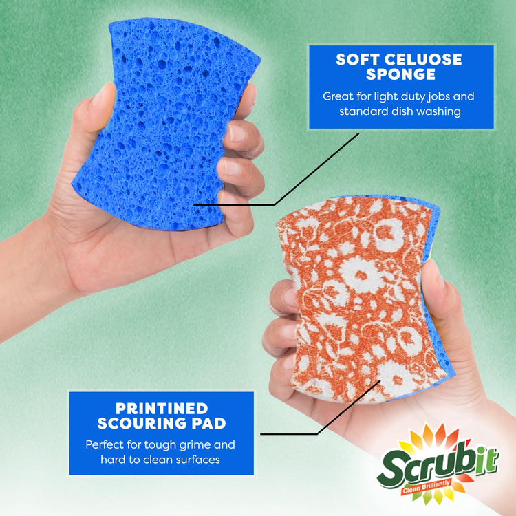 Non Scratch Cellulose Scrub Sponge (16 Count)