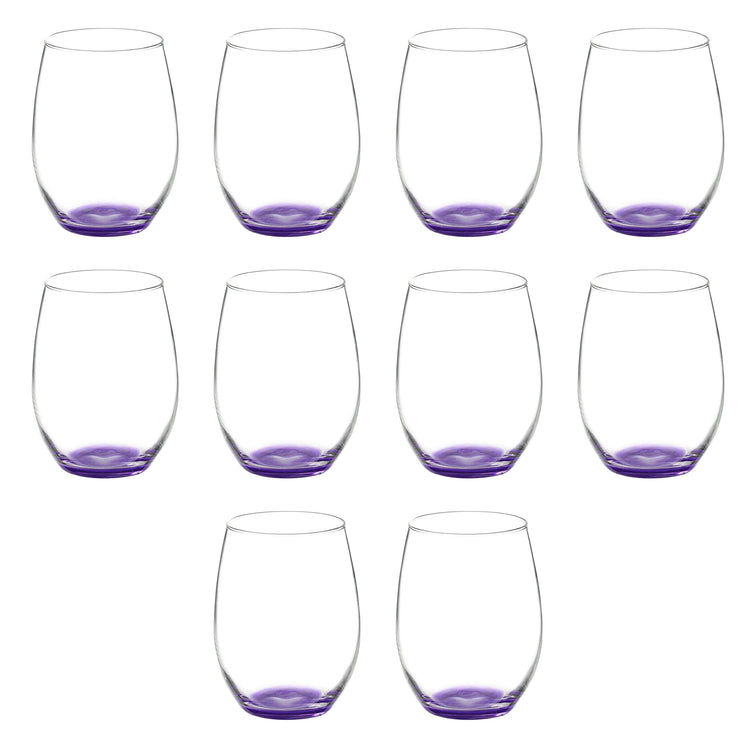 10 ARC Stemless Wine Glasses Set (10 Count)