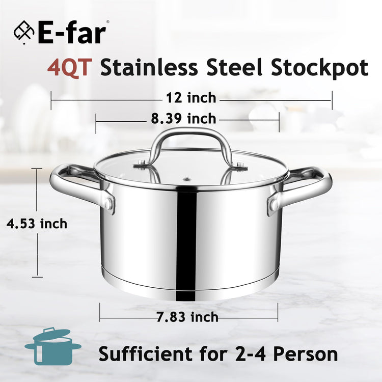 4 Quart Stock Pot with Lid