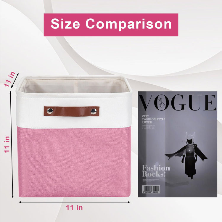 Collapsible Fabric Storage Cubes 11x11 Cube Storage Bins (4 Count)
