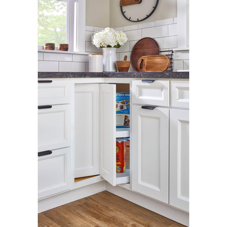 2 Tier Pie Cut Plastic Lazy Susan for Corner Base Cabinets