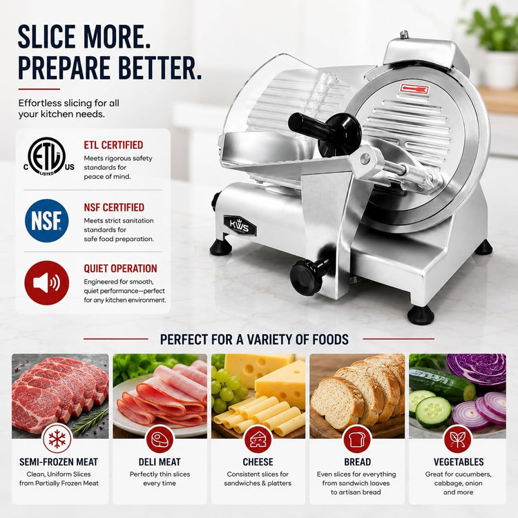 KWS 10NS Commercial 10" Electric Meat Slicer