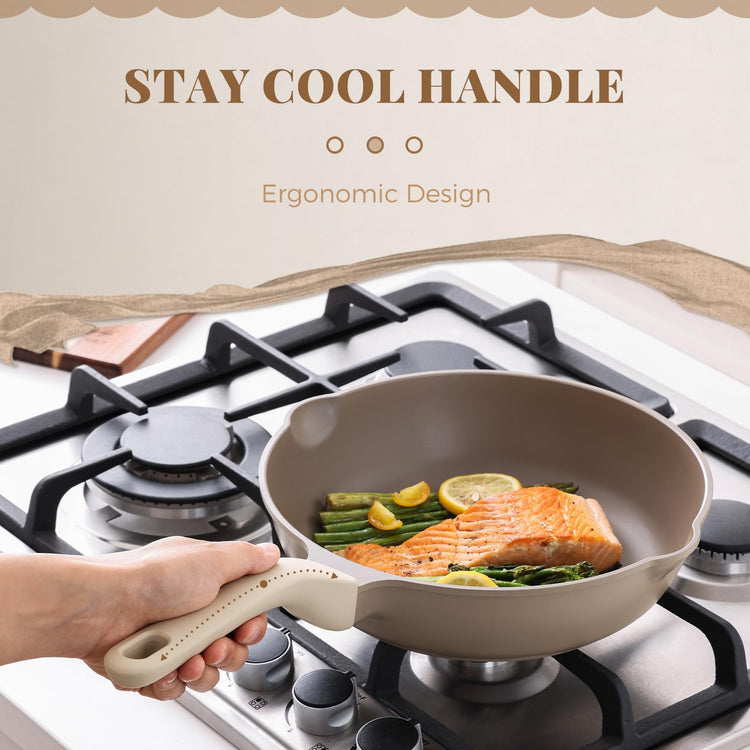 Nonstick Deep Frying Pan with Glass Lid