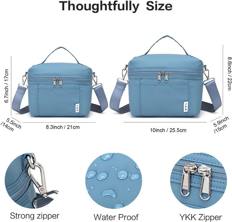 NOL Natural Organic Lifestyle Insulated Lunch Bags for Women Cooler Bag Lightweight Nylon Waterproof Lunch Box For Work