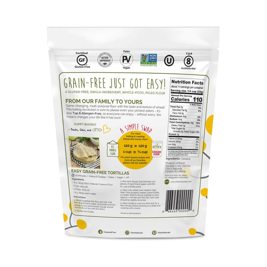 Otto's Naturals Multi-Purpose Cassava Flour, Non-GMO, Gluten-Free, Grain, Nut and Gum-Free, 1-to-1 Wheat Alternative, Paleo, AIP, 5 lb - Nestoria