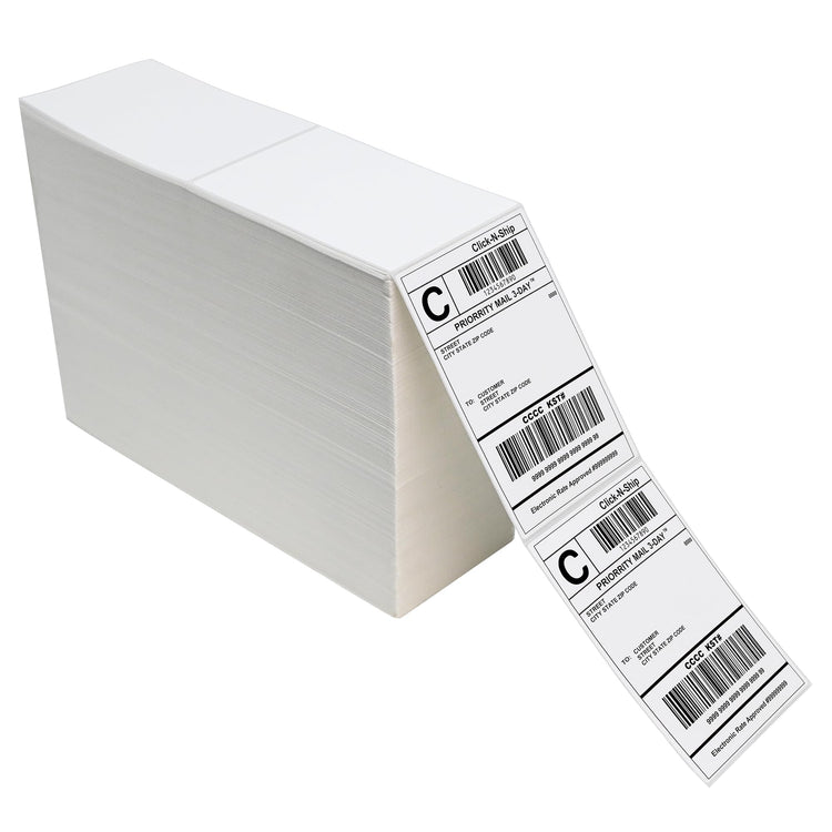 4000 Thermal Shipping Labels 4”x 6”in Fanfold (4000 Count)