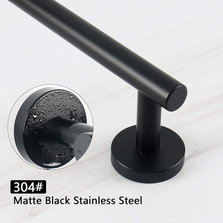 2 Pieces Matte Black Bathroom Towel Bar