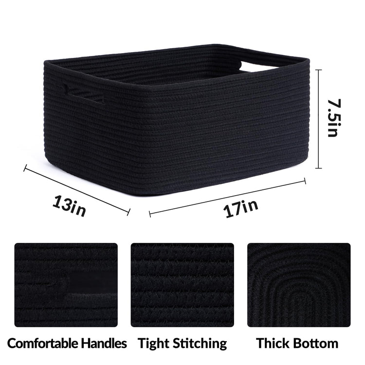 Large Storage Baskets for Shelves (3 Count)