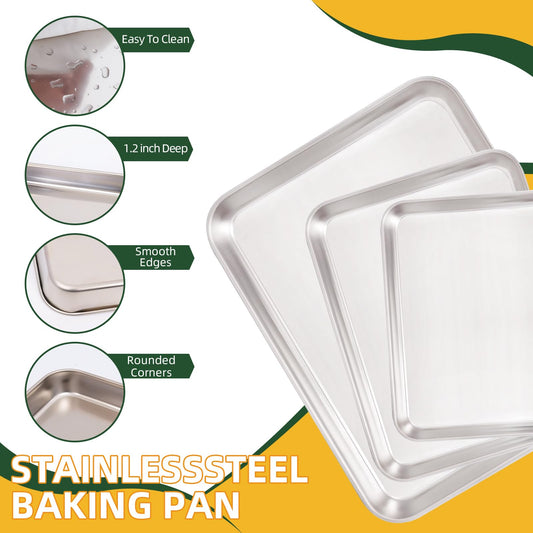 4 PCS Stainless Steel Baking Sheet Set 10 (4 Count)