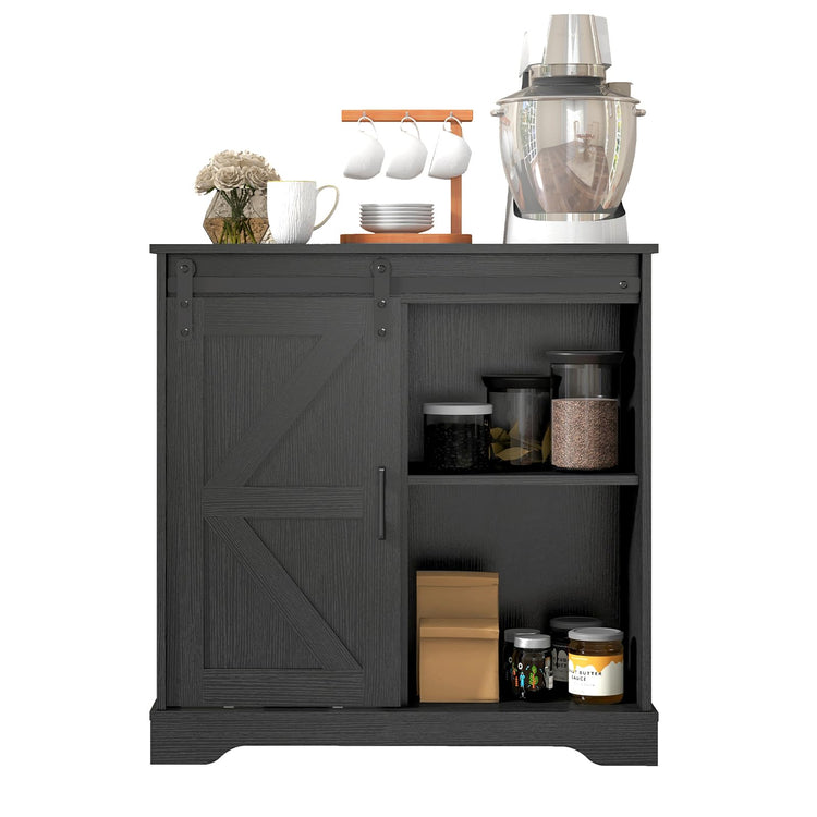 Sliding Barn Door Buffet Sideboard Storage Cabinet Coffee Bar Kitchen Farmhouse Style