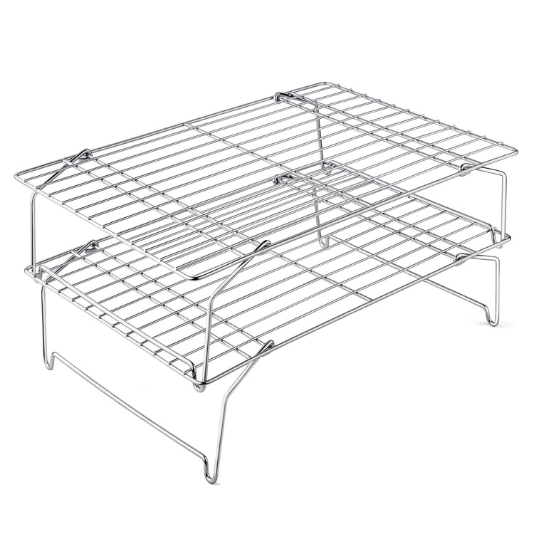 2 Tier 15x10IN Cookie Cooling Rack for Cooking Stackable Collapsible