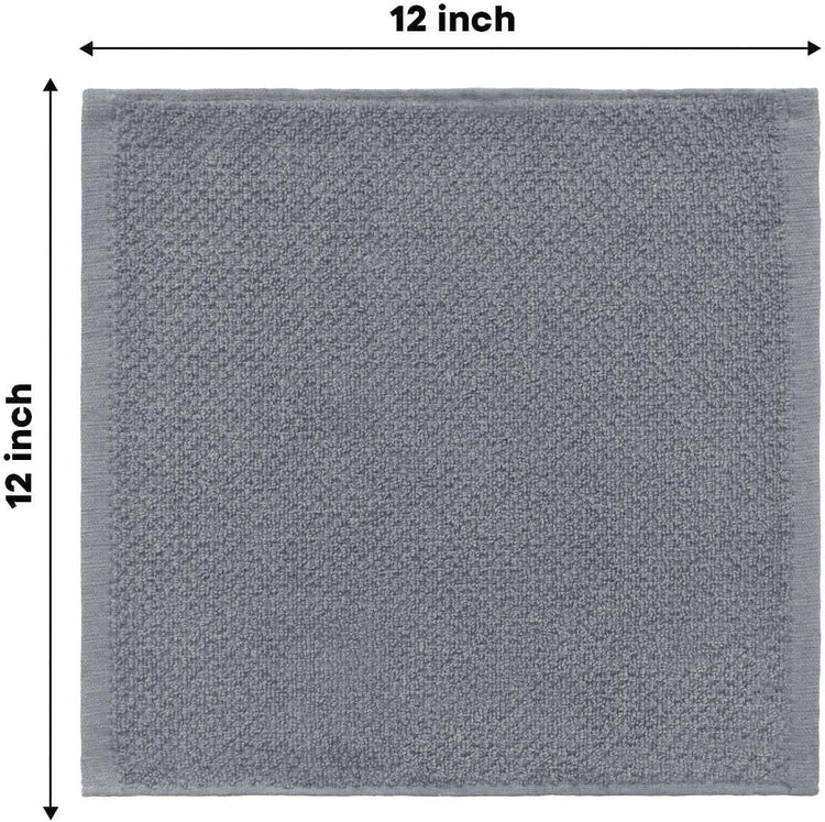 Artoid Mode Ring Spun Cotton Grey Dishcloth Kitchen Towels, 12x12 Inch Ultra Soft Absorbent Quick Drying Household Cleaning Kitchen Rags Set of 4 - Nestoria