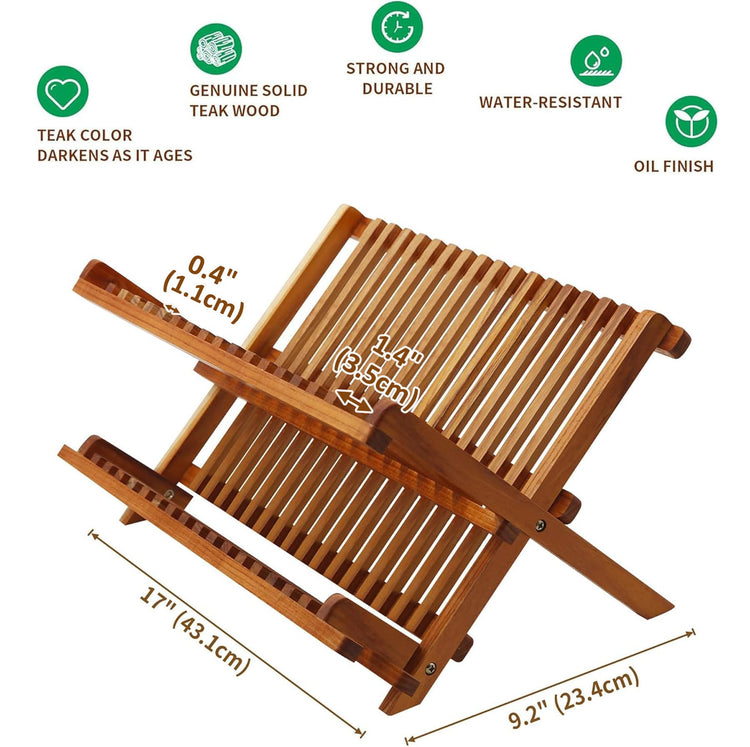 Teak Wood Dish Drying Rack