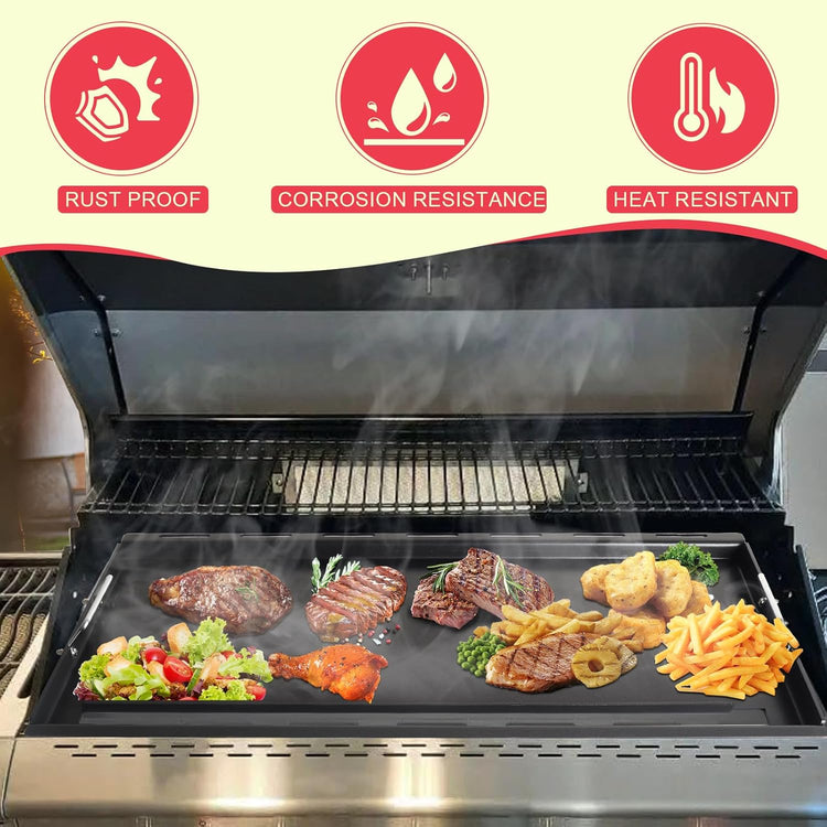 Full-Size Griddle Inserts for Nexgrill Home Depot 6 Burner 720-0896B 720-0896 720-0896C 720-0896E 720-0896CP Gas Grill Replacement Parts, Flat Top Griddle for Nexgrill 730-0898A 730-0898, Carbon Steel - Nestoria